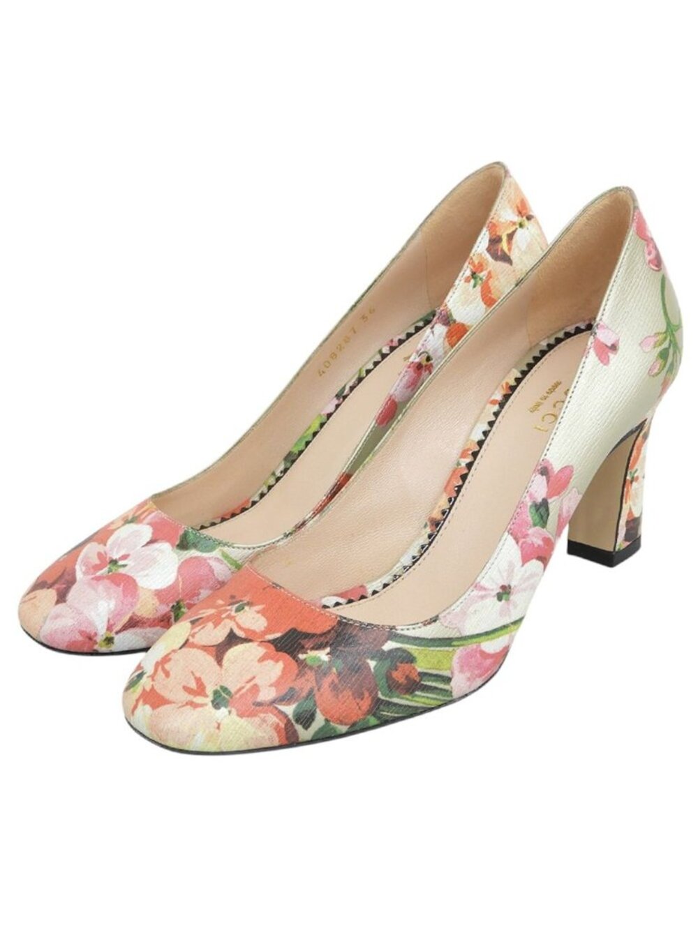 Gucci Blooms Floral Heels Pumps Shoes Multicolor